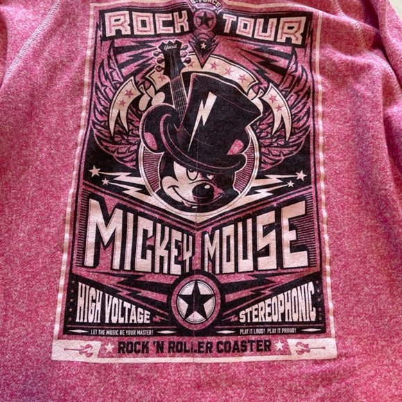 Disney Jacket Hoodie Womens L Pink Mickey Mouse Rock'N Roller Coaster Full Zip - Picture 8 of 10